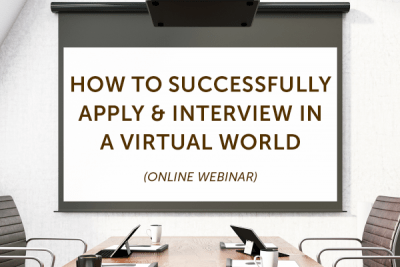 office room with powerpoint screen